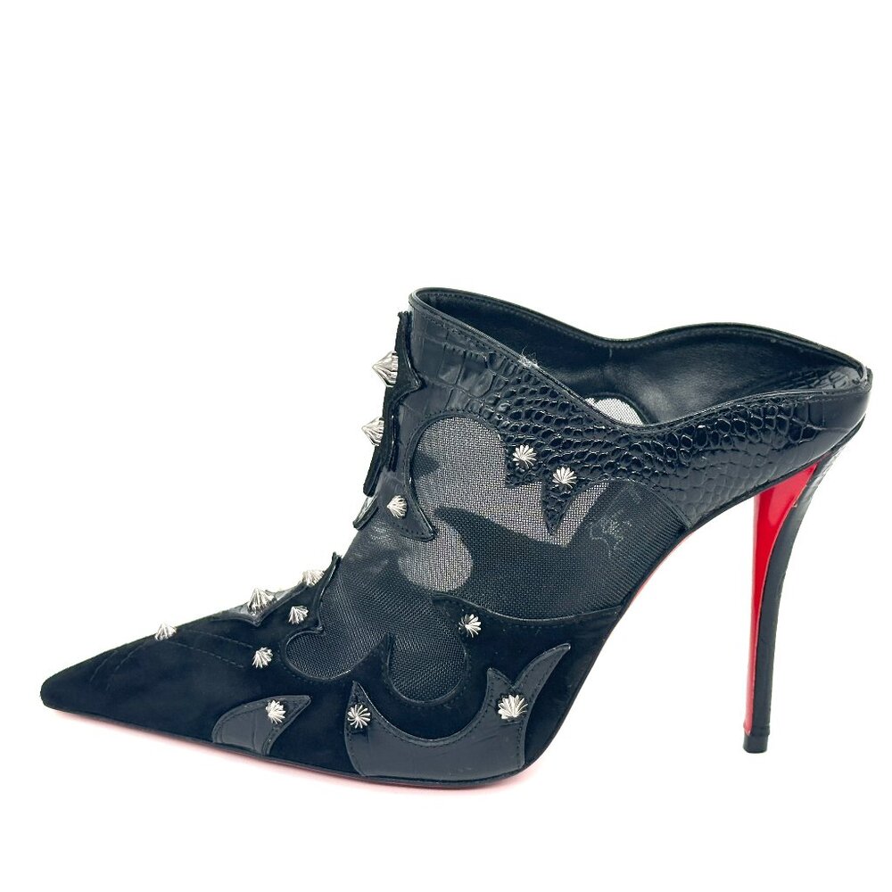 Christian Louboutin MULATIAG 100 Spiked Stud Mule Slide Heels Sandals Shoe - Picture 3 of 16